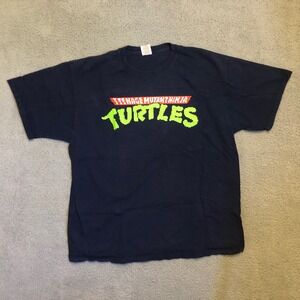 Jerzees TMNT Teenage Mutant Ninja Turtles Navy Blue Pixel Graphic T-Shirt XL